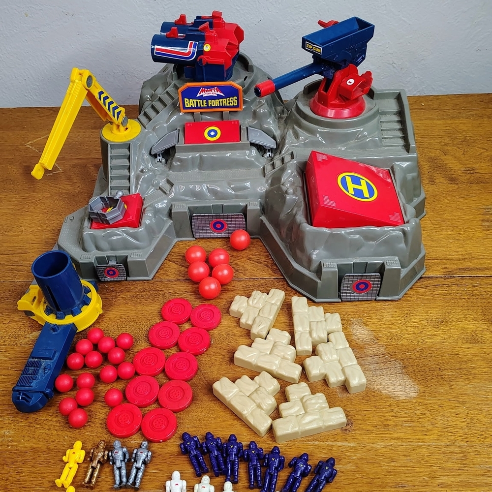 Battle Fortress Playset with Red and Gray Features